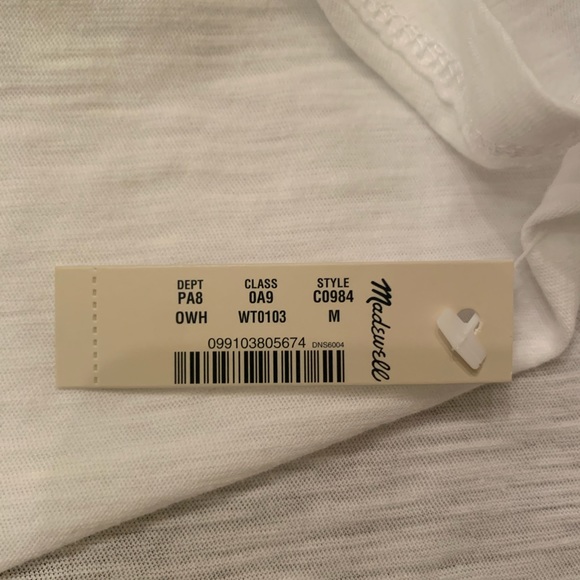 MADEWELL Whisper Cotton Crewneck Tee White Women’s Medium - Picture 6 of 7